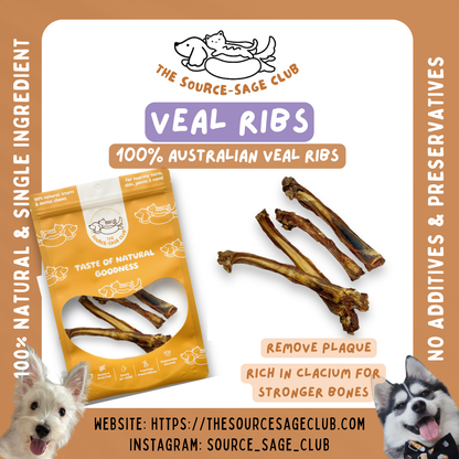 Air Dried Australian Veal (Beef) Spare Ribs  (single ingredient dog treats, dog dental chew)