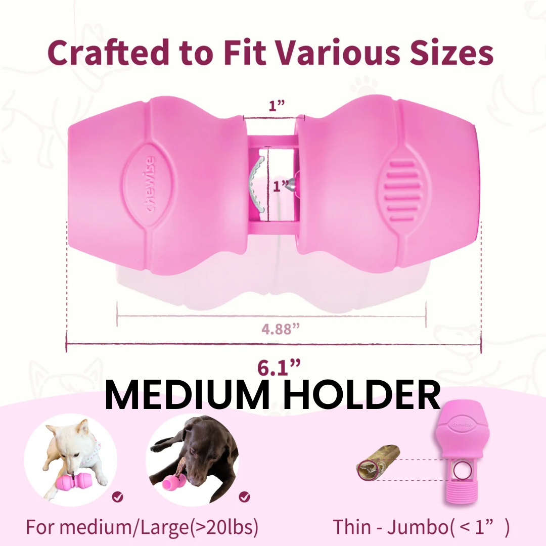 Chewise Dental Chew Holder (super secure and prevents choking, bully sticks holder, dental chew holders for dogs)