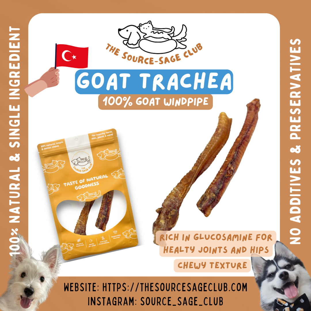 Air Dried Goat Trachea Windpipe (single ingredient dog treats, dog dental chew)