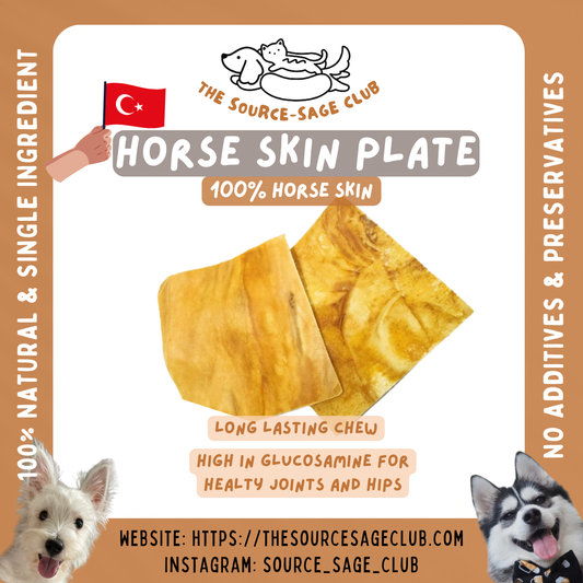 Air Dried Horse Skin Plate (single ingredient dog treats, dog dental chew)