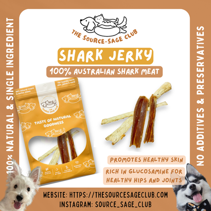 Air Dried Australian Shark Jerky Stick (single ingredient dog treats, dog dental chew)