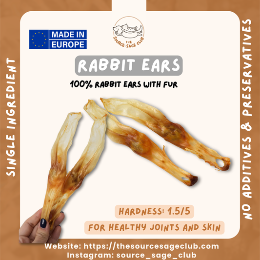 (NEW LAUNCH) Rabbit Ears WITHOUT Fur Natural Dewormer for Dogs (single ingredient dog treats, dog dental chew) Sourcesage Club