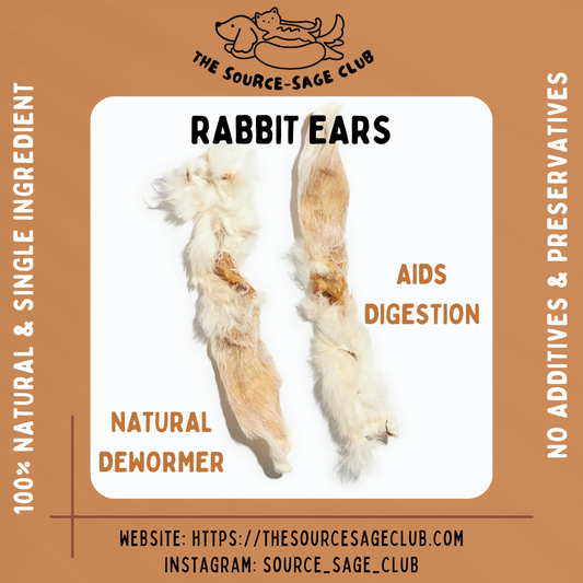 Air Dried Rabbit Ears With Fur 100g (dog treats dog dental chew)