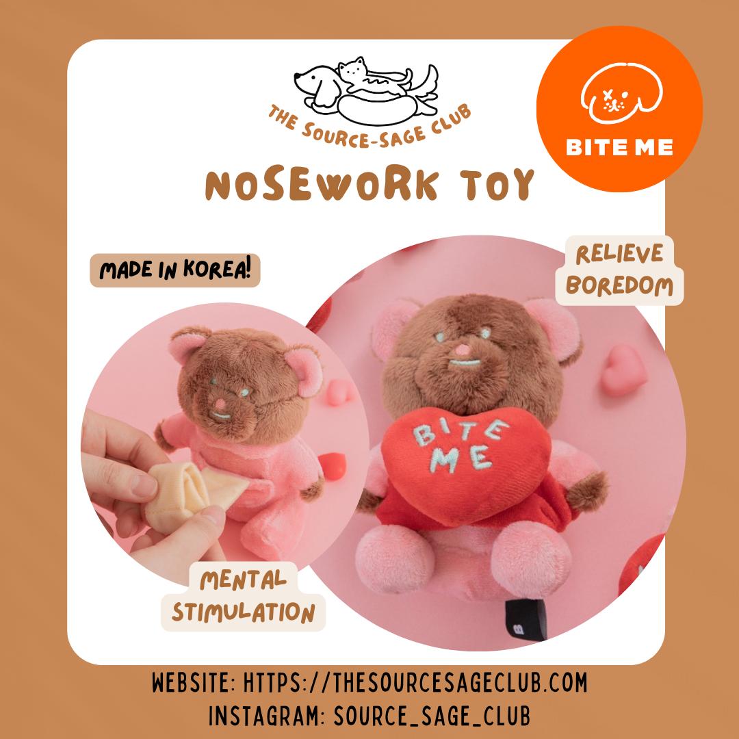 BITE ME Love Bear Nose-work toy (snuffle nose-work toy for cats and dogs made in Korea)