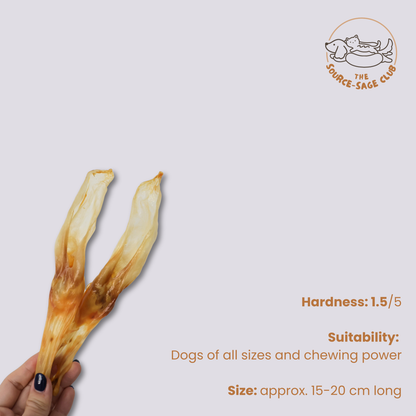 (NEW LAUNCH) Rabbit Ears WITHOUT Fur Natural Dewormer for Dogs (single ingredient dog treats, dog dental chew) Sourcesage Club