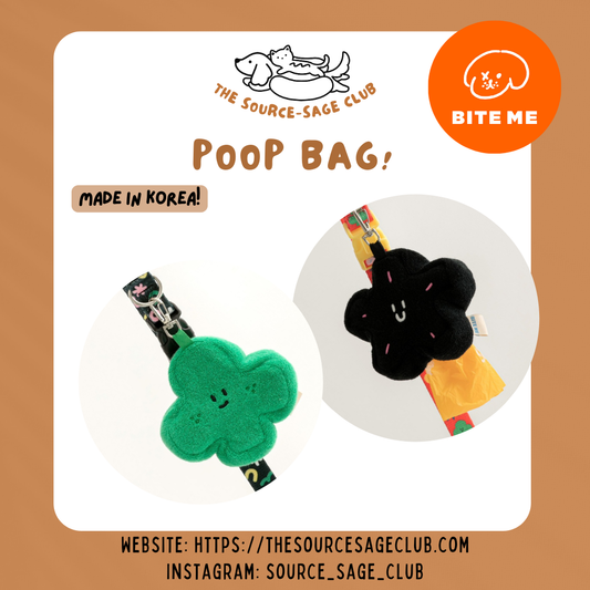 BITE ME X PPP STUDIO - Poop bag Pouch Black Flower or Green Coli