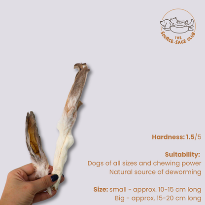 (NEW LAUNCH) Rabbit Ears With Fur Natural Dewormer for Dogs (single ingredient dog treats, dog dental chew) Sourcesage Club