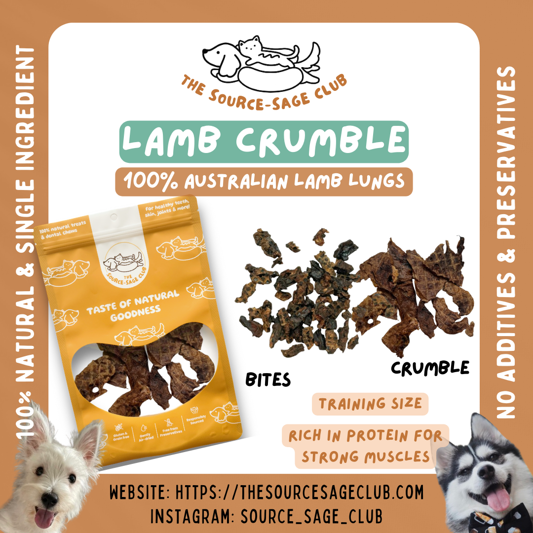 [1KG PACK - 20% OFF] Air Dried Australian Lamb Puff Crumble and Bites (dog treats cat treats)