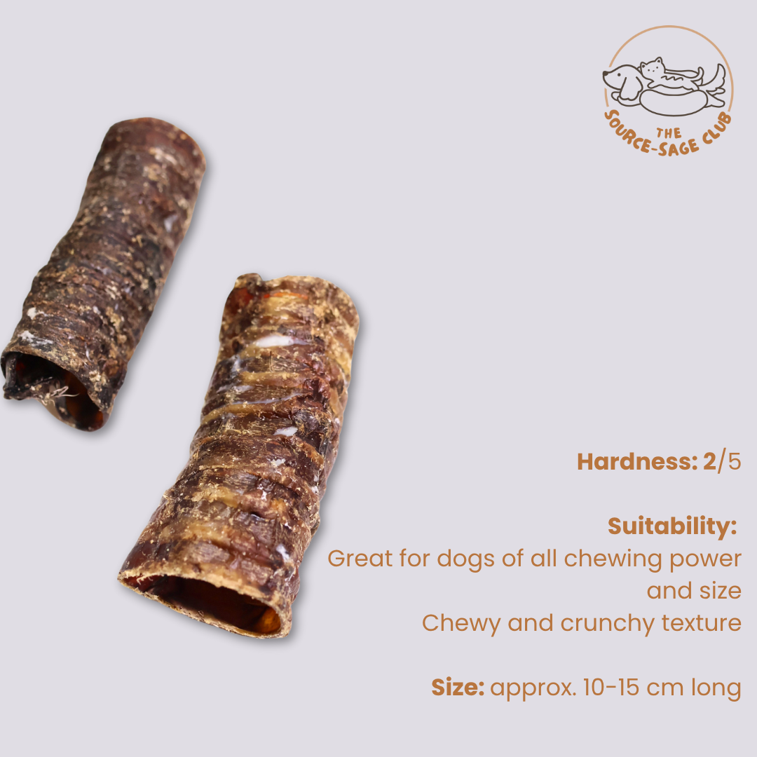 Air Dried New Zealand Venison Trachea (Windpipe) (single ingredient dog treats, dog dental chew)