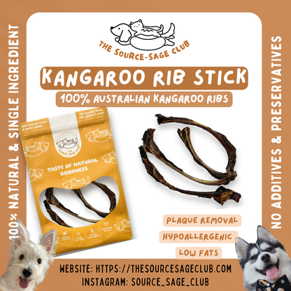 Air Dried Australian Kangaroo Ribs (single ingredient dog treats, dog dental chew)