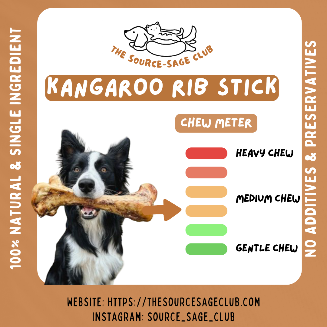 Air Dried Australian Kangaroo Ribs (single ingredient dog treats, dog dental chew)