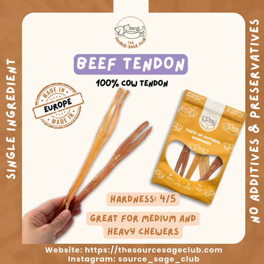 Air Dried Beef Tendon (single ingredient dog treats, dog dental chew)