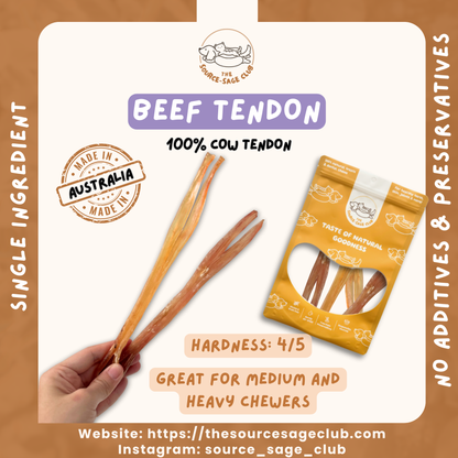 Air Dried Beef Tendon (single ingredient dog treats, dog dental chew) Sourcesage Club