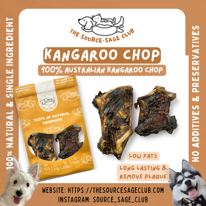 Air Dried Australian Kangaroo Chops (single ingredient dog treats, dog dental chew)