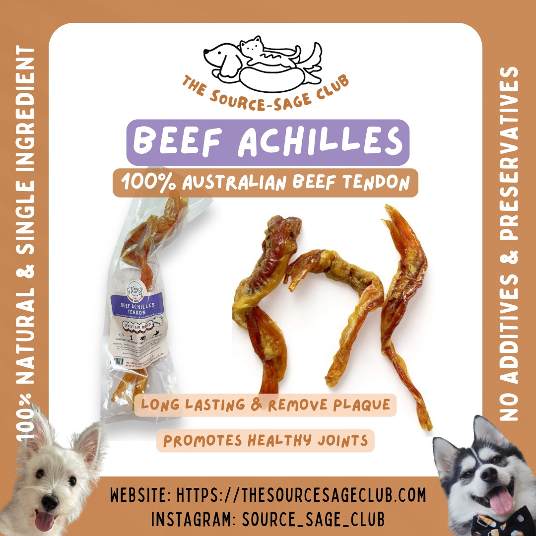 [1KG PACK - 20% OFF] Air Dried Australian Beef Tendon Achilles Tendon (Dog dental chew)