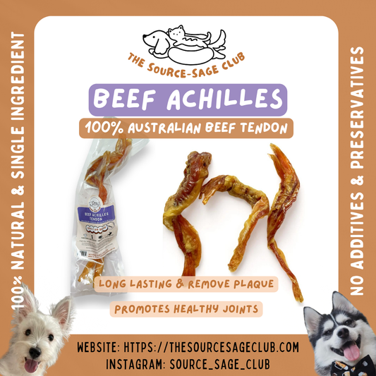 Air Dried Australian Beef Tendon Achilles Tendon (single ingredient dog treats, dog dental chew)