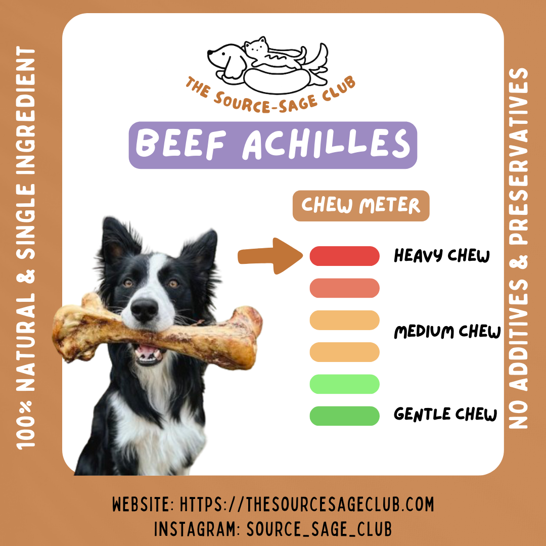 Air Dried Australian Beef Tendon Achilles Tendon (single ingredient dog treats, dog dental chew)