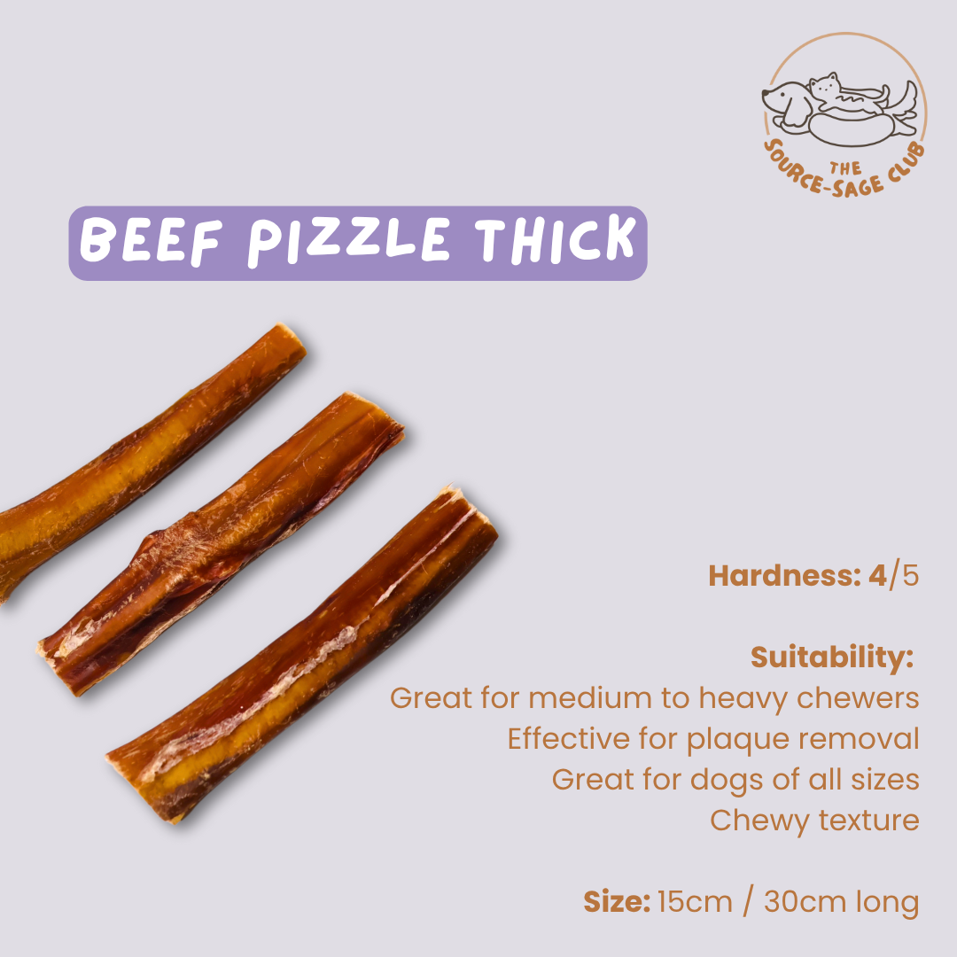 Air Dried Australian Beef Pizzle low Odour (Beef Bully Stick) (single ingredient dog treats, dog dental chew)