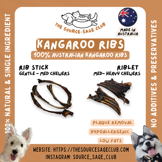 Air Dried Australian Kangaroo Ribs (single ingredient dog treats, dog dental chew)