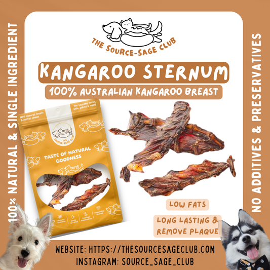 Air Dried Australian Kangaroo Sternum Breast Bone (single ingredient dog treats, dog dental chew)