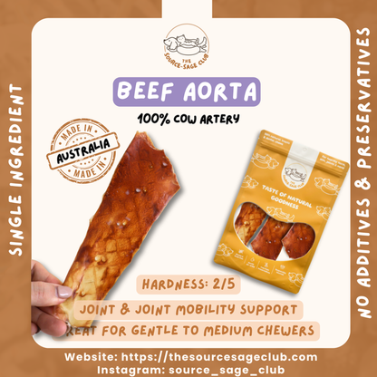 Air Dried Australian Beef Aorta  (Cow's Artery) (single ingredient dog treats, dog dental chew) Sourcesage Club (Copy)