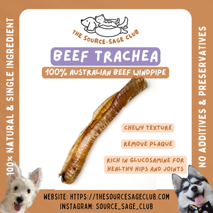 Air Dried New Zealand Beef Trachea (Windpipe) (single ingredient dog treats, dog dental chew)