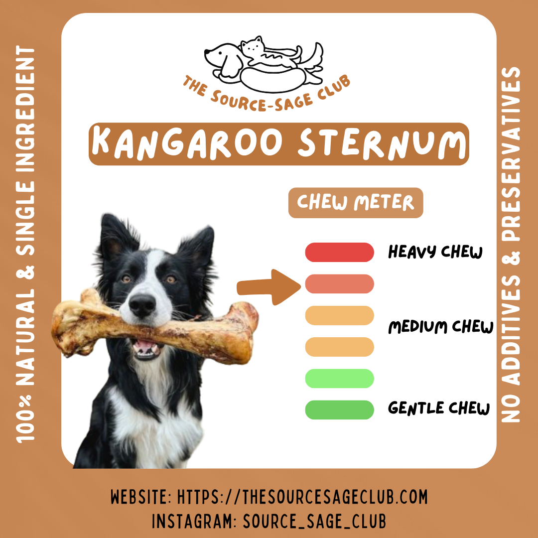 Air Dried Australian Kangaroo Sternum Breast Bone 200g (dog treats dog dental chews)