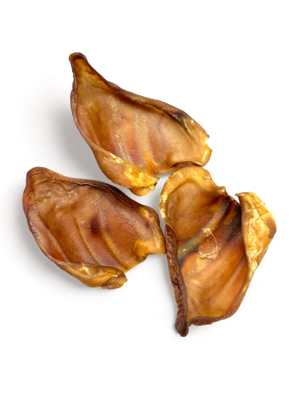 Air Dried Australian Pig Ears 3pcs whole (single ingredient dog treats, dog dental chew)