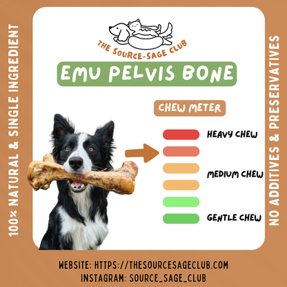 Air Dried Australian Emu Pelvis Bone (single ingredient dog treats, dog dental chew)