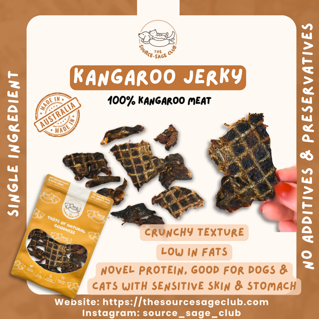 [1KG PACK - 15% OFF] Air Dried Australian Kangaroo Jerky (dog treats cat treats)