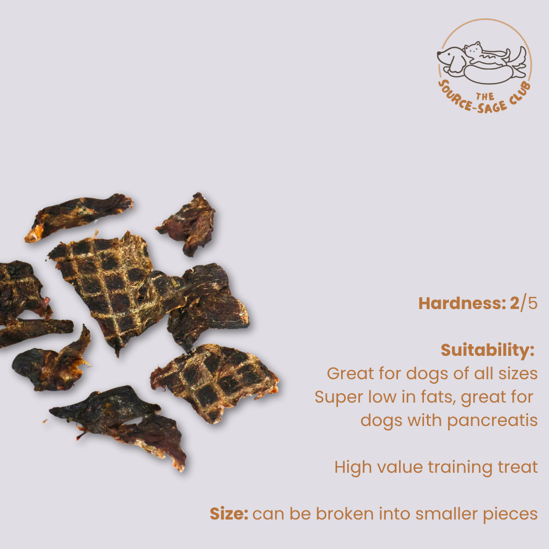 Air Dried Australian Kangaroo Jerky  (single ingredient dog treats, dog dental chew)