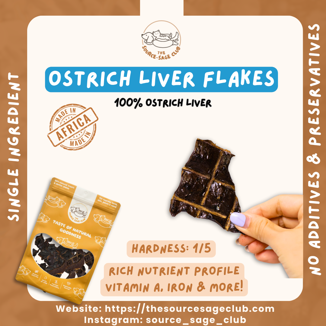 [1KG - 15% OFF]  Air Dried Ostrich Liver Flakes (single ingredient dog treats, dog dental chew)