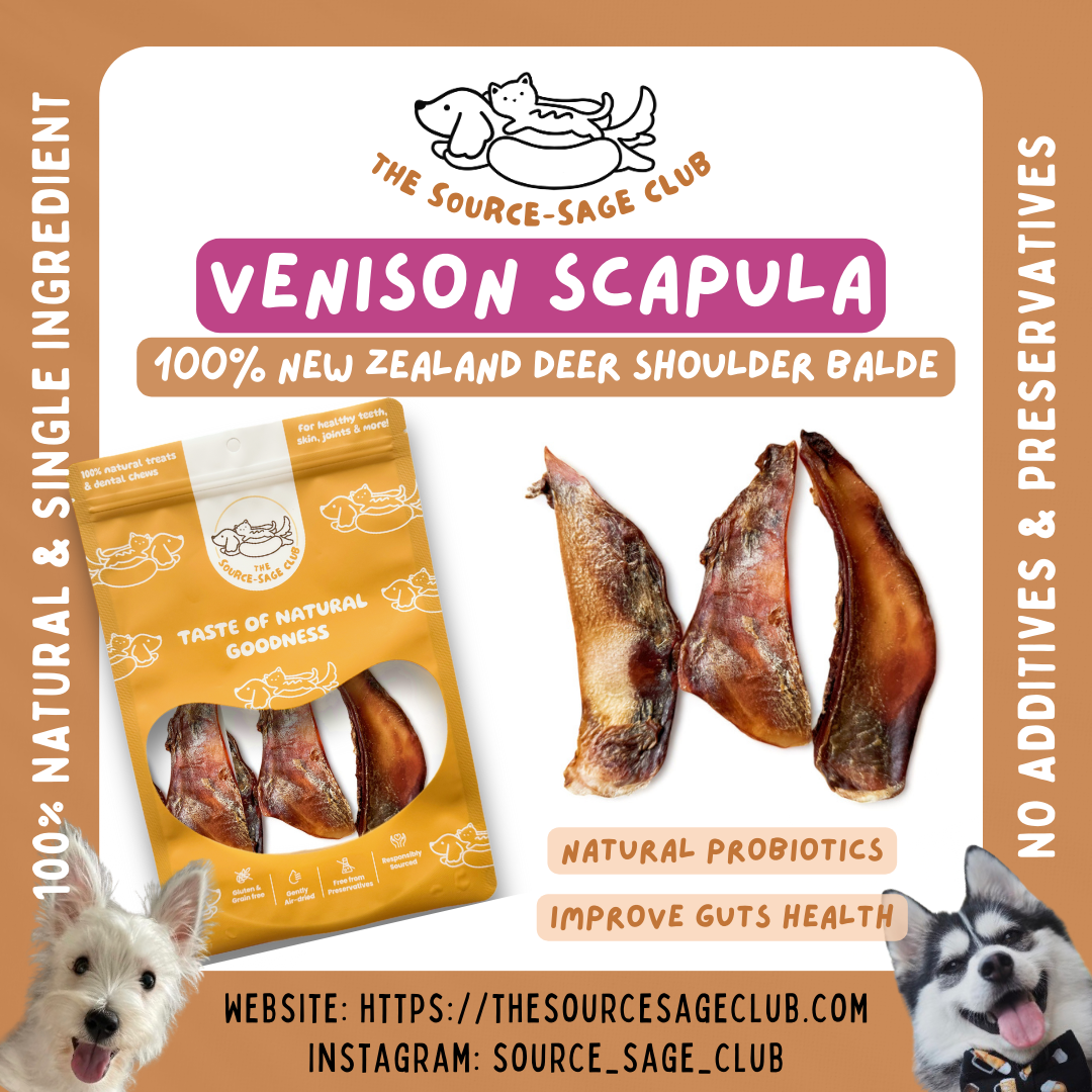 [1kg - 20% OFF] Air Dried New Zealand Venison Scapula Cartilage (No bone!!) (dog dental chew dog treats)