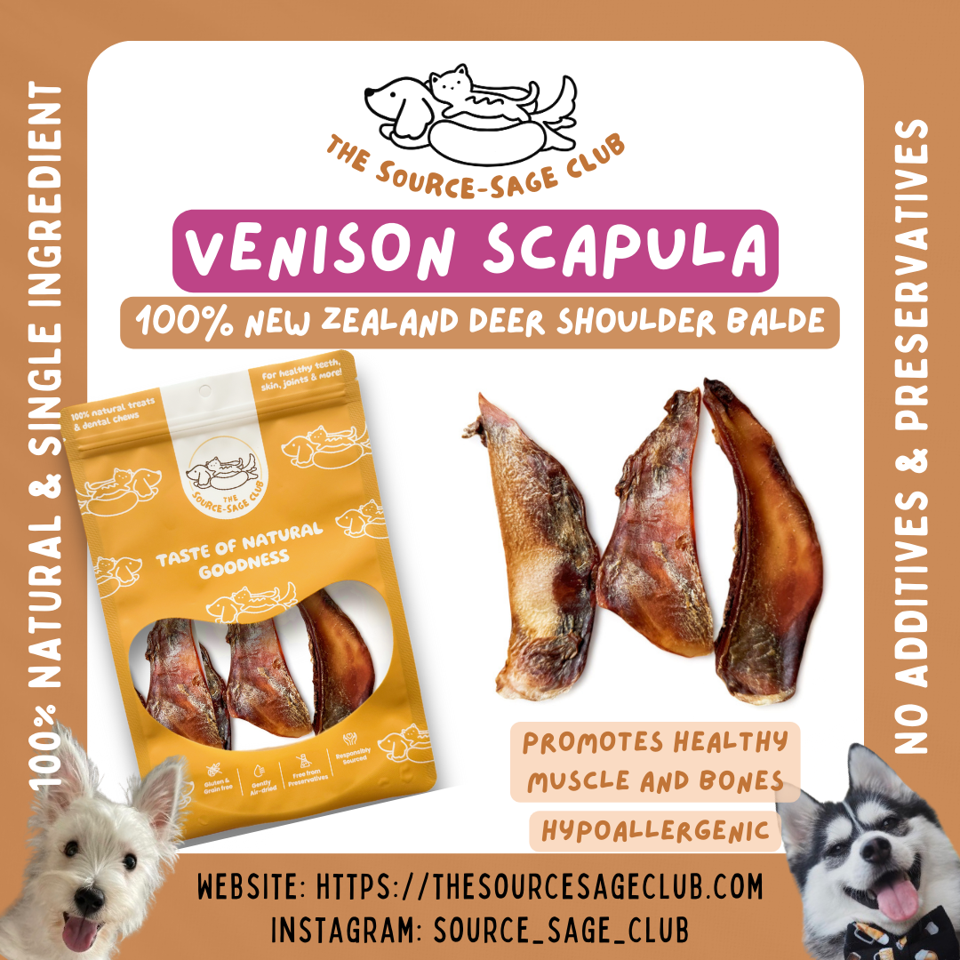 Air Dried New Zealand Venison Scapula Cartilage (No bone!!) (single ingredient dog treats, dog dental chew)