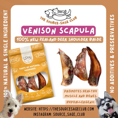 Air Dried New Zealand Venison Scapula Cartilage (No bone!!) (dog dental chew dog treats)