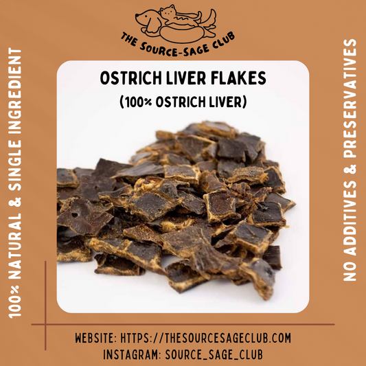 Ostrich Liver Flakes 80g (super low fat, dog treats)