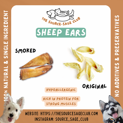 Air Dried New Zealand Sheep Ears (single ingredient dog treats, dog dental chew)