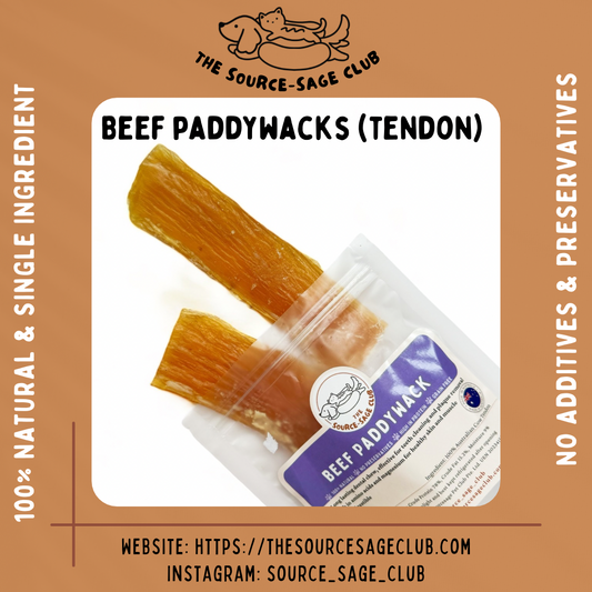 [1kg - 20% OFF] Air Dried Australian Beef Paddywhack Tendon (dog treats / dog dental chew)