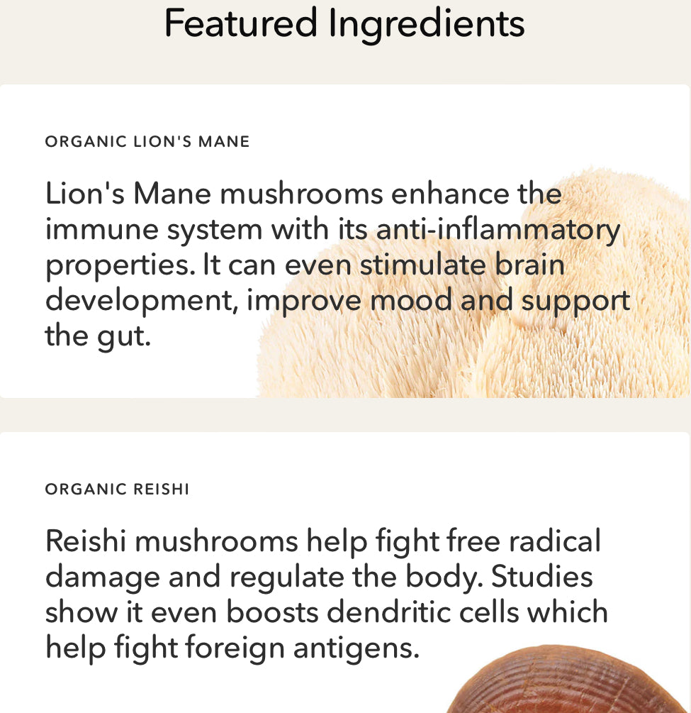 Fera USDA Organic Mushroom Blend for Immune Support (60g)