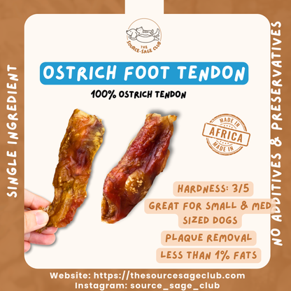 Ostrich Foot Tendon (single ingredient dog treats, dog dental chew)