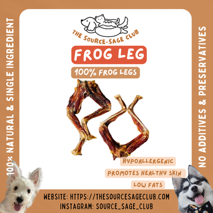 Dehydrated Frog Leg (single ingredient dog treats, dog dental chew)