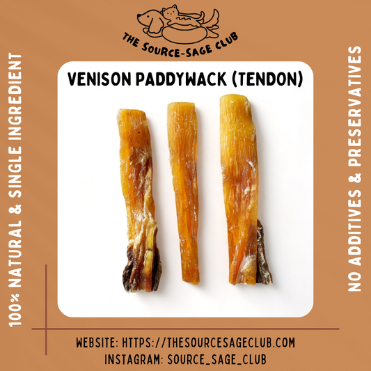 [1kg - 20% OFF] Air Dried New Zealand Venison Paddywack Tendon (dog dental chew dog treats)