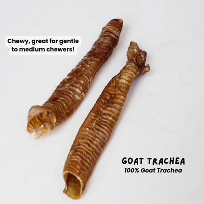 Air Dried Goat Trachea Windpipe (single ingredient dog treats, dog dental chew)