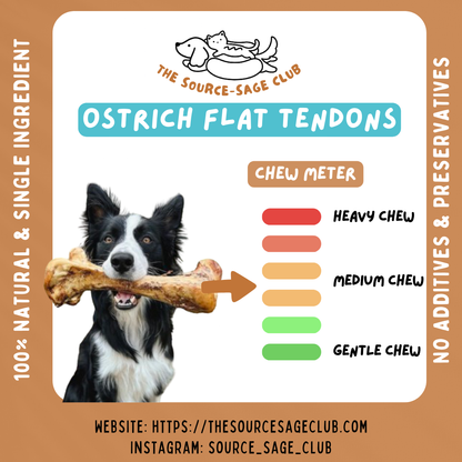 Air Dried Pressed Ostrich Tendon Strips (dog treats dog dental chew)