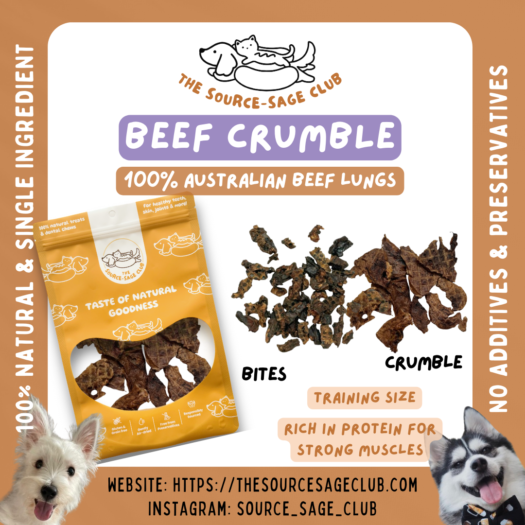 Air Dried Australian Beef Puff Crumble and Bites (dog treats cat treats)