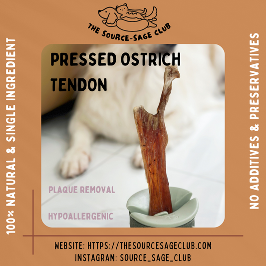 Air Dried Pressed Ostrich Tendon Strips (dog treats dog dental chew)