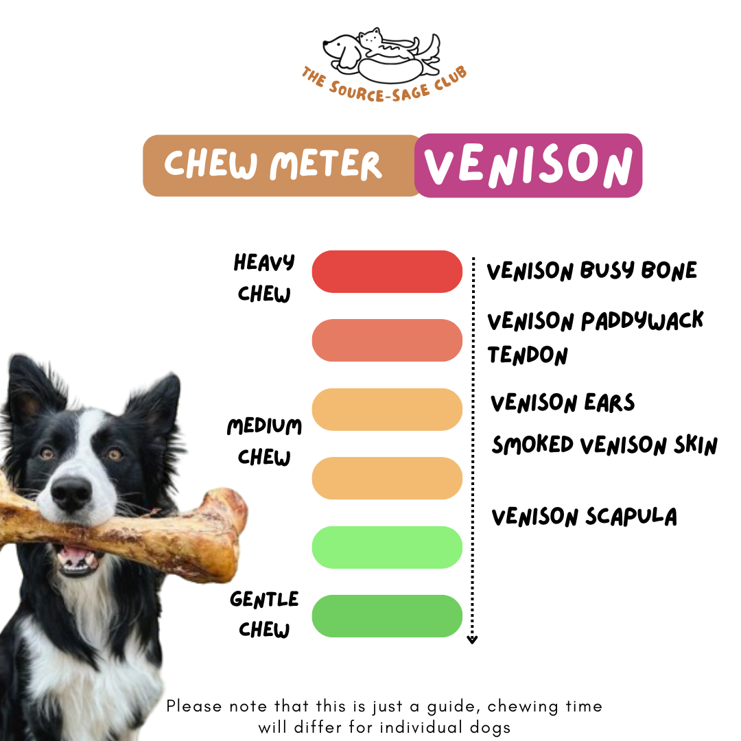 Air Dried Smoked Venison Skin Chew (single ingredient dog treats, dog dental chew)