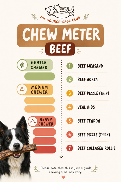 Air Dried Beef Collagen Rollie (single ingredient dog treats, dog dental chew)
