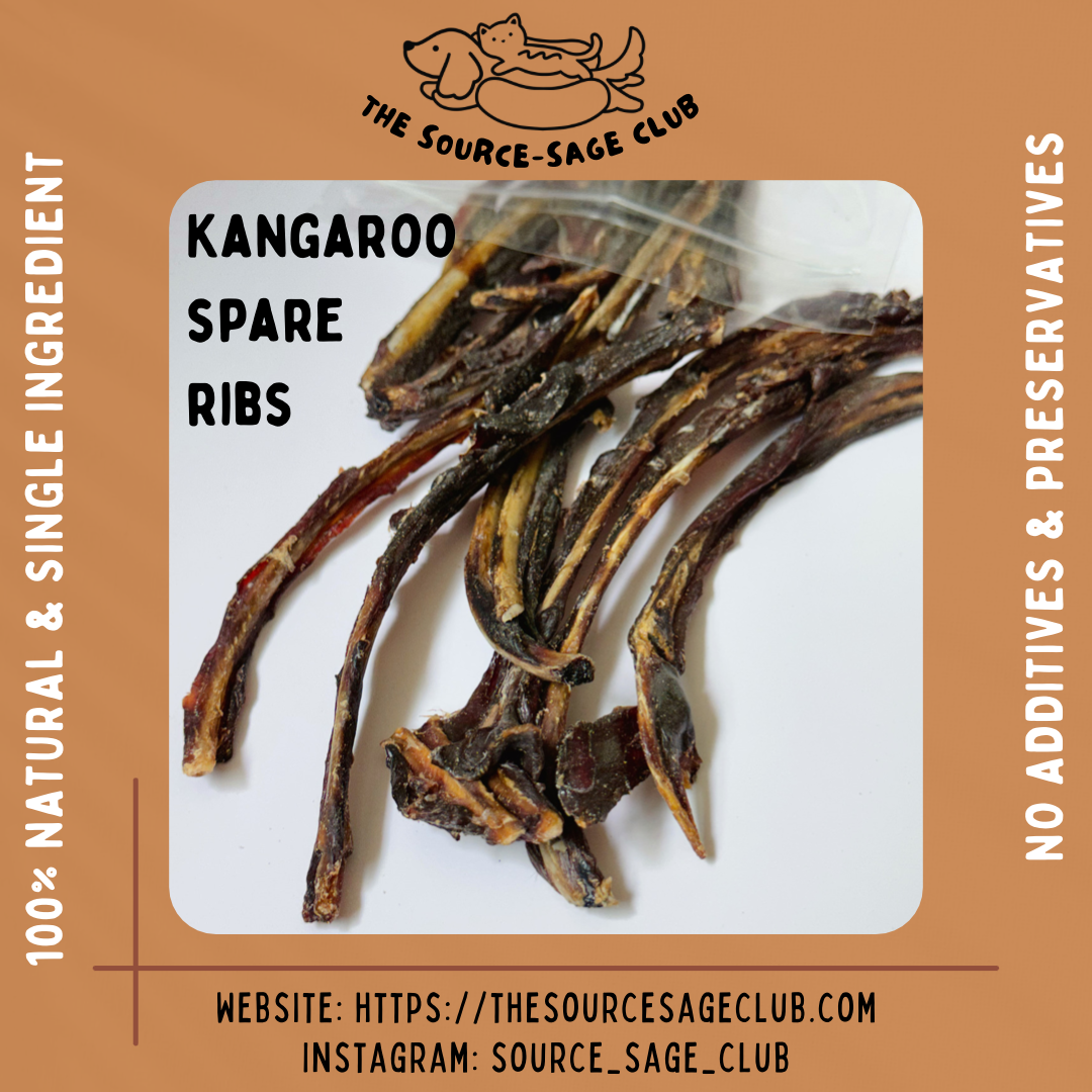 Air Dried Australian Kangaroo Spare Ribs / Riblets 100g/ 500g(dog trea ...