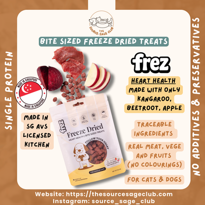 FREZ Heart Health - Freeze Dried Kangaroo Beetroot Apple (Dog and Cats Treats)